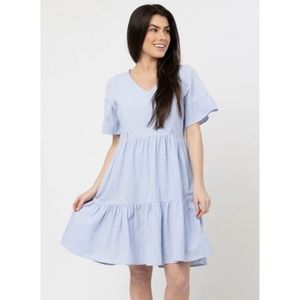 Nursing Queen Nursing Dress Tiered Size S Knee Length Postpartum Maternity